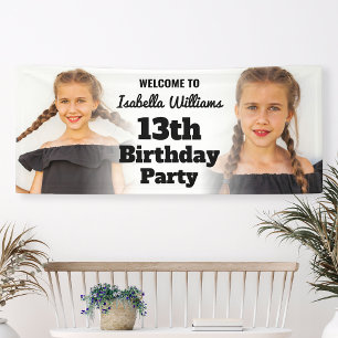 Modern Teen Birthday Party Banner Welcome Sign