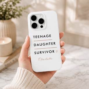 Modern Teen Daughter Survivor Personalised iPhone 15 Pro Case