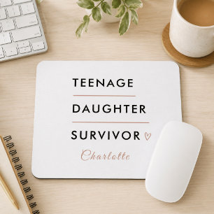 Modern Teen Daughter Survivor Personalised Mouse Mat