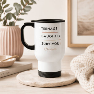 Modern Teen Daughter Survivor Personalised Travel Mug