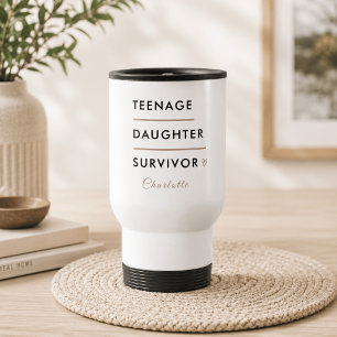 Modern Teen Daughter Survivor Personalised Travel Mug