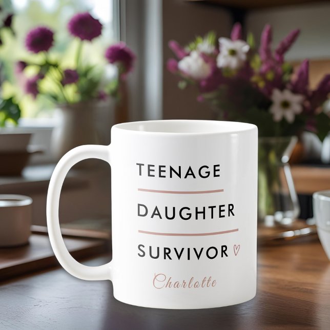 Modern Teen Daughter Survivor Personalized Coffee Mug (Creator Uploaded)