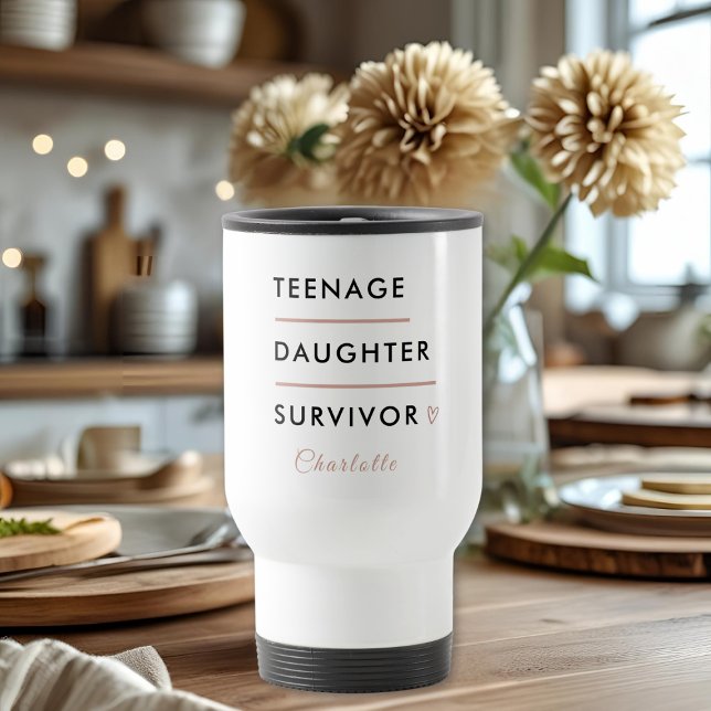 Modern Teen Daughter Survivor Personalized Travel Mug (Creator Uploaded)