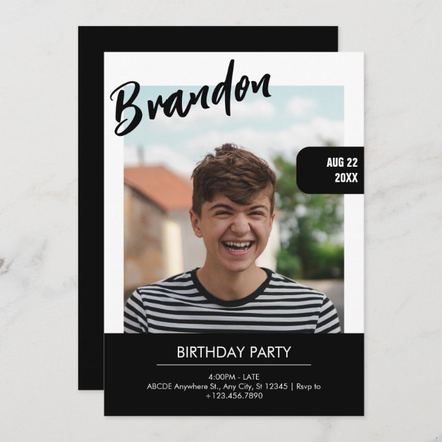 MODERN TEENAGE BOY MAGAZINE COVER INVITATION (Front/Back)
