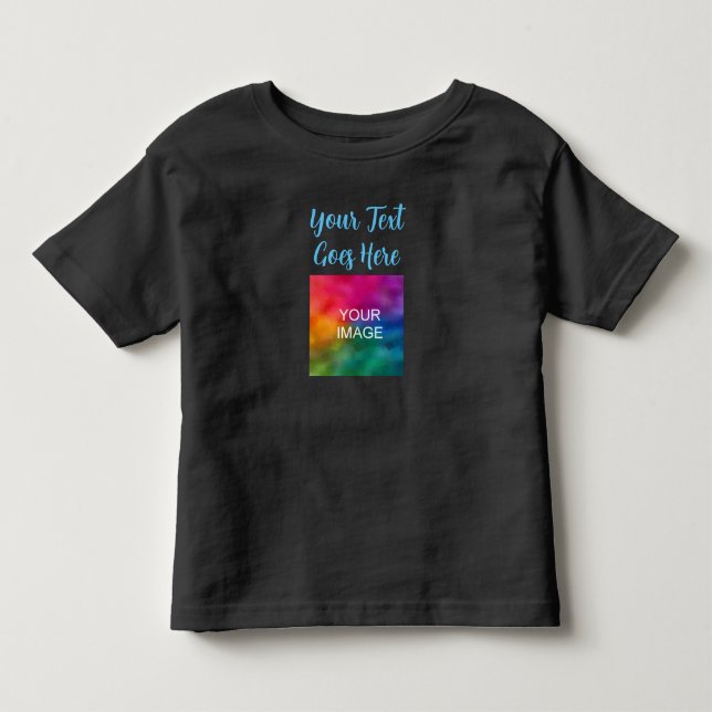 Modern Template Black Create Your Own Script Baby Toddler T-Shirt (Front)