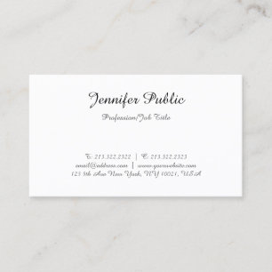 Modern Template Elegant Calligraphed Script Text Business Card