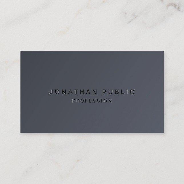 Modern Template Elegant Dark Grey Create Your Own Business Card (Front)