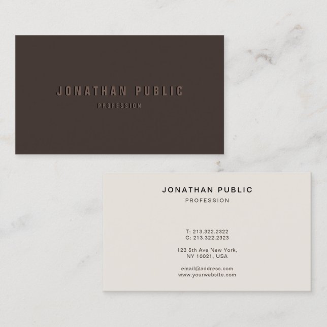 Modern Template Elegant Luxury Create Your Own Business Card (Front/Back)
