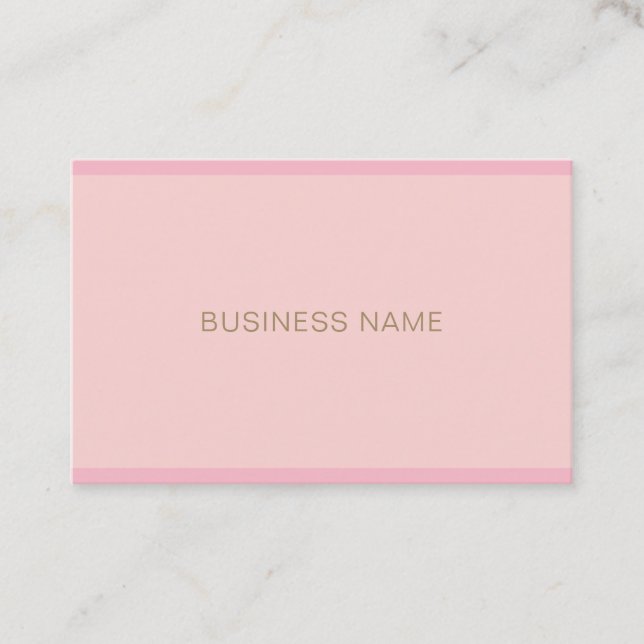 Modern Template Elegant Pink Gold Hand Script Text Business Card (Front)