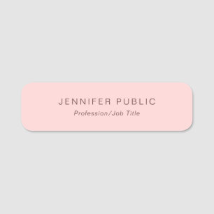 Modern Template Elegant Rose Gold Professional Name Tag