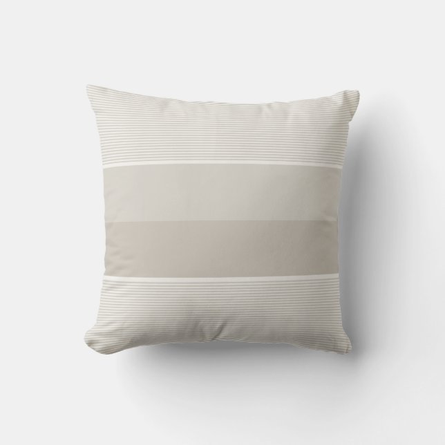Modern Template Elegant Trendy Beige White Striped Cushion (Front)