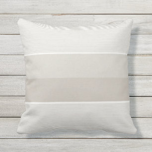 Modern Template Elegant Trendy Beige White Striped Cushion