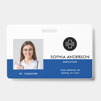 Modern Template Employee Photo Logo Name Nurse ID  Badge