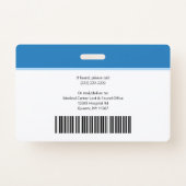 Modern Template Employee Photo Logo Name Nurse ID ID Badge (Back)