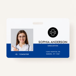 Modern Template Employee Photo Logo Name Nurse ID  ID Badge