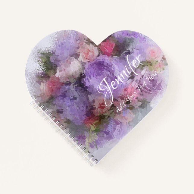 Modern Template Flowers Roses Elegant Oil Painting Notebook (Front)