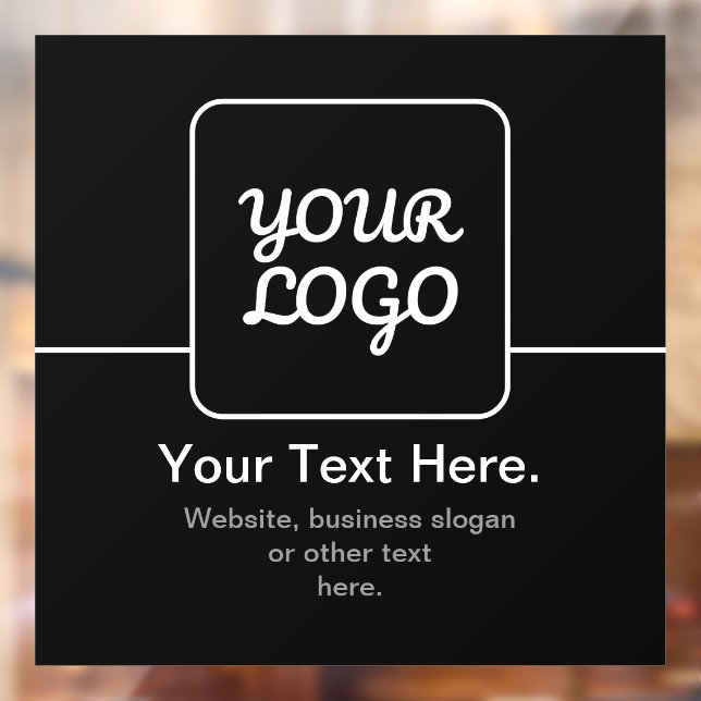 Modern Template for Your Logo | Black & White Window Cling (Sheet 2)