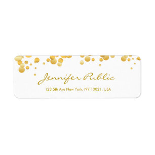 Modern Template Gold Confetti Hand Script Elegant