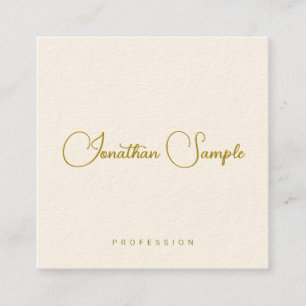 Modern Template Gold Look Typography Professional Square Business Card