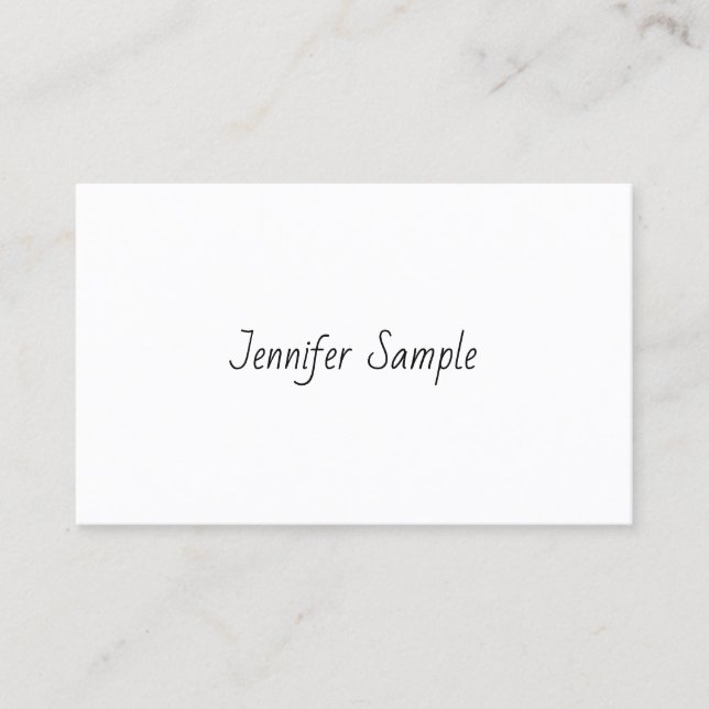 Modern Template Hand Script Professional Simple Business Card (Front)