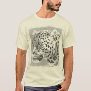 Modern Template Leopard Head Mens Natural Colour T-Shirt