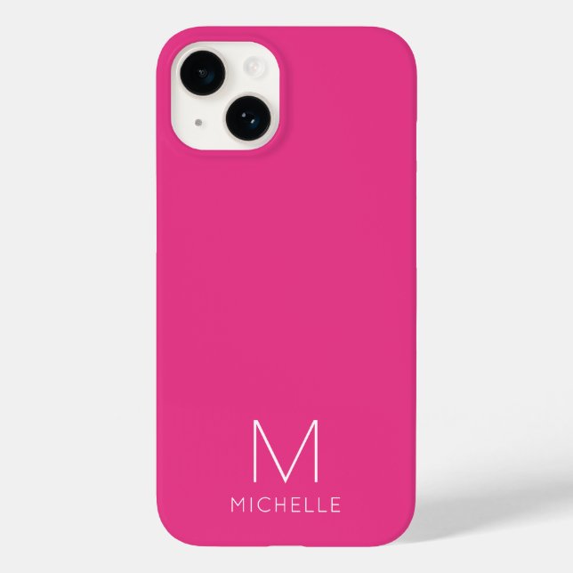Modern Template Pink Create Your Own Monogram Case-Mate iPhone Case (Back)
