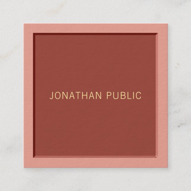 Modern Template Professional Elegant Design Luxury Square Business Card (Front)