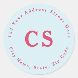 Modern Template Round Return Address Label