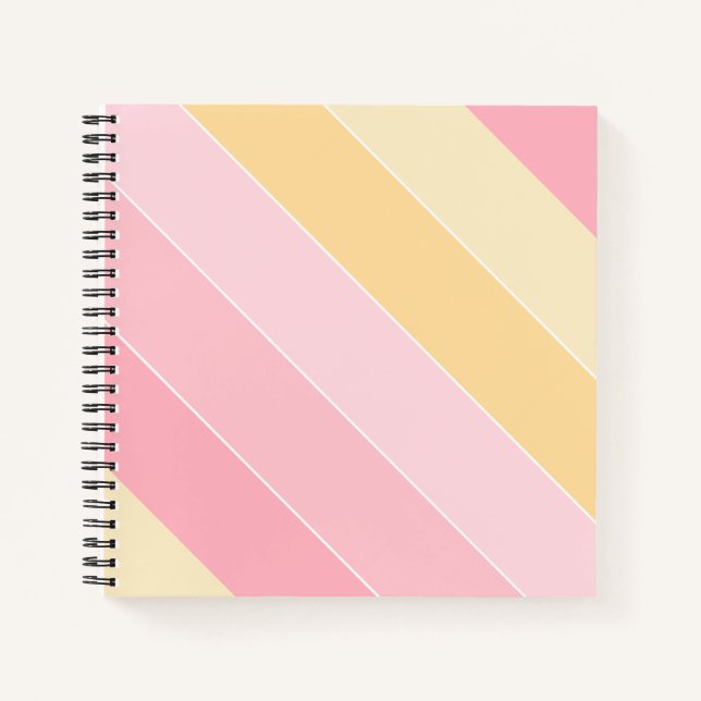 Modern Template Trendy Pink Vanilla Yellow White Notebook (Front)