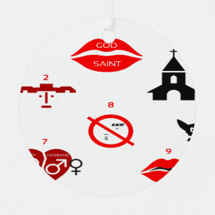 modern ten commandments christmas ornament