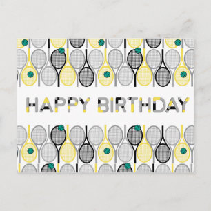 Modern tennis  Birthday Postcard