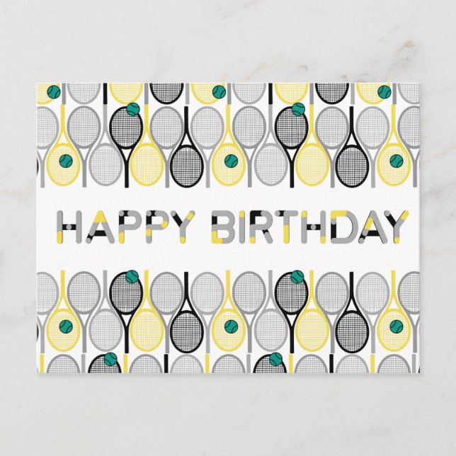 Modern tennis  Birthday Postcard (Front)
