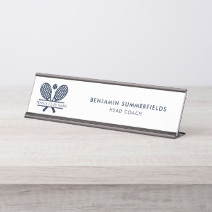 Modern Tennis Club Coach Minimalist Professional Desk Name Plate