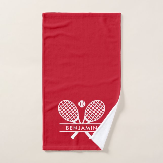 Modern Tennis Club Players Name Team Red Hand Towel (Hand Towel)