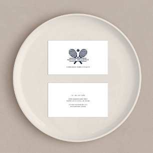 Modern Tennis Coach Minimalist Custom Business Card