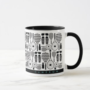Modern Tennis Equipment & Accessories Pattern Mug