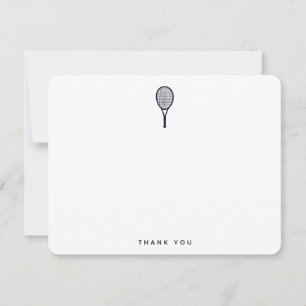 Modern Tennis in Ink Blue Thank You Card