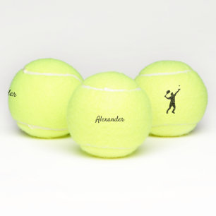 Modern tennis player personalised tennis balls