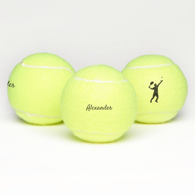 Modern tennis player personalised tennis balls (Multi)