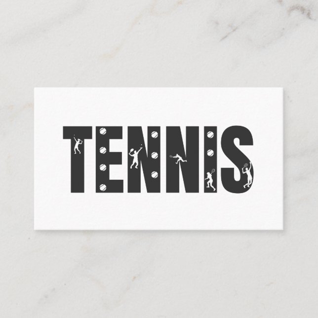 Modern Tennis Social Media Player Coach Club Cool Business Card (Front)