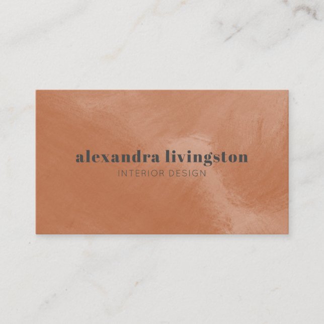 Modern Terracotta Abstract Watercolor Professional Business Card (Front)