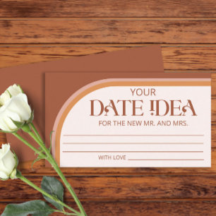 Modern Terracotta Arch Date night ideas. Date jar  Enclosure Card