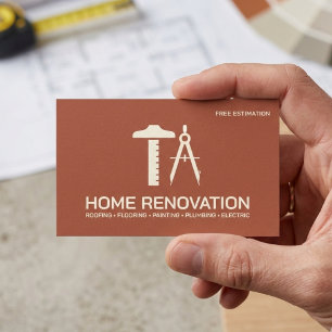 Modern Terracotta Architect & Home Renovation Business Card
