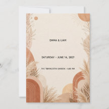 Modern Terracotta Boho Engagement Invitation