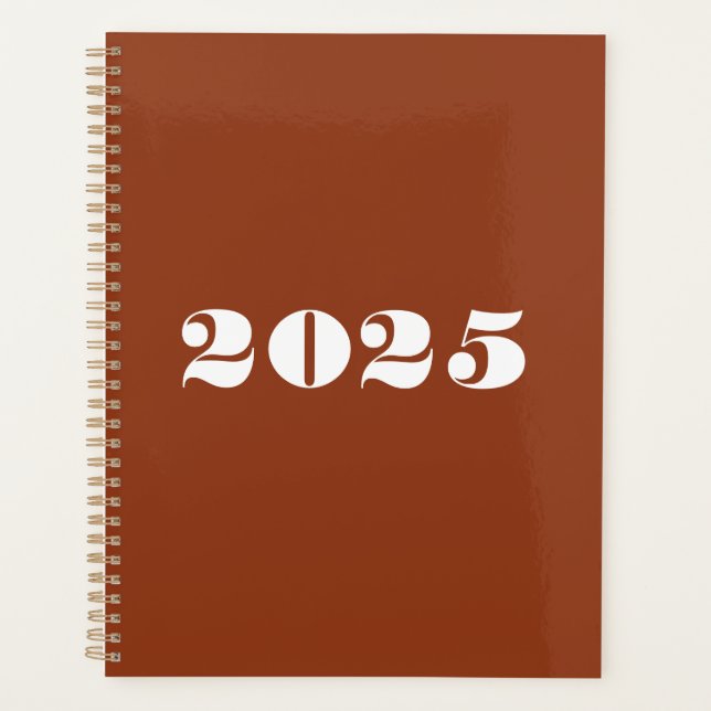 Modern terracotta bold typography custom year  planner (Front)