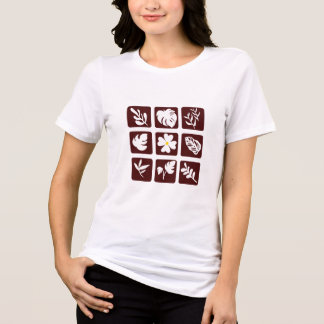 Modern Terracotta Botanical Grid T-Shirt Tri-Blend Shirt