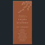 Modern Terracotta Botanical Wedding Programs Programme<br><div class="desc">This simple elegant wedding programs will be great for a modern wedding. You can easily customise this design by adding the couple's names and the details about the Ceremony and Wedding Party. You can change the background and fonts colours if you like. Matching bridal shower and wedding-related items are also...</div>