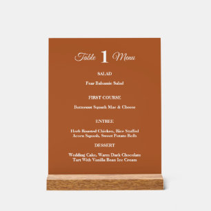 Modern Terracotta Brunt Orange Fall Wedding Acrylic Sign