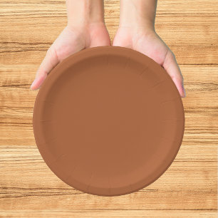 Modern Terracotta Brunt Orange Fall Wedding Paper Plate