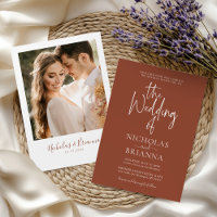 Modern Terracotta Burnt Orange Boho Wedding Photo